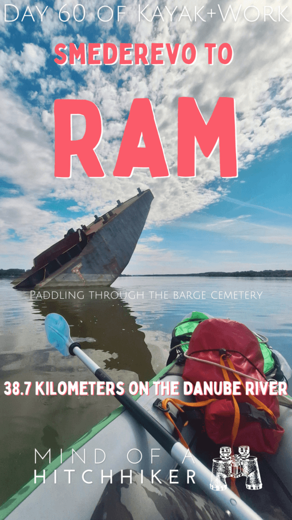 kayaking sunken barge Smederevo to Ram cemetery shipwreck