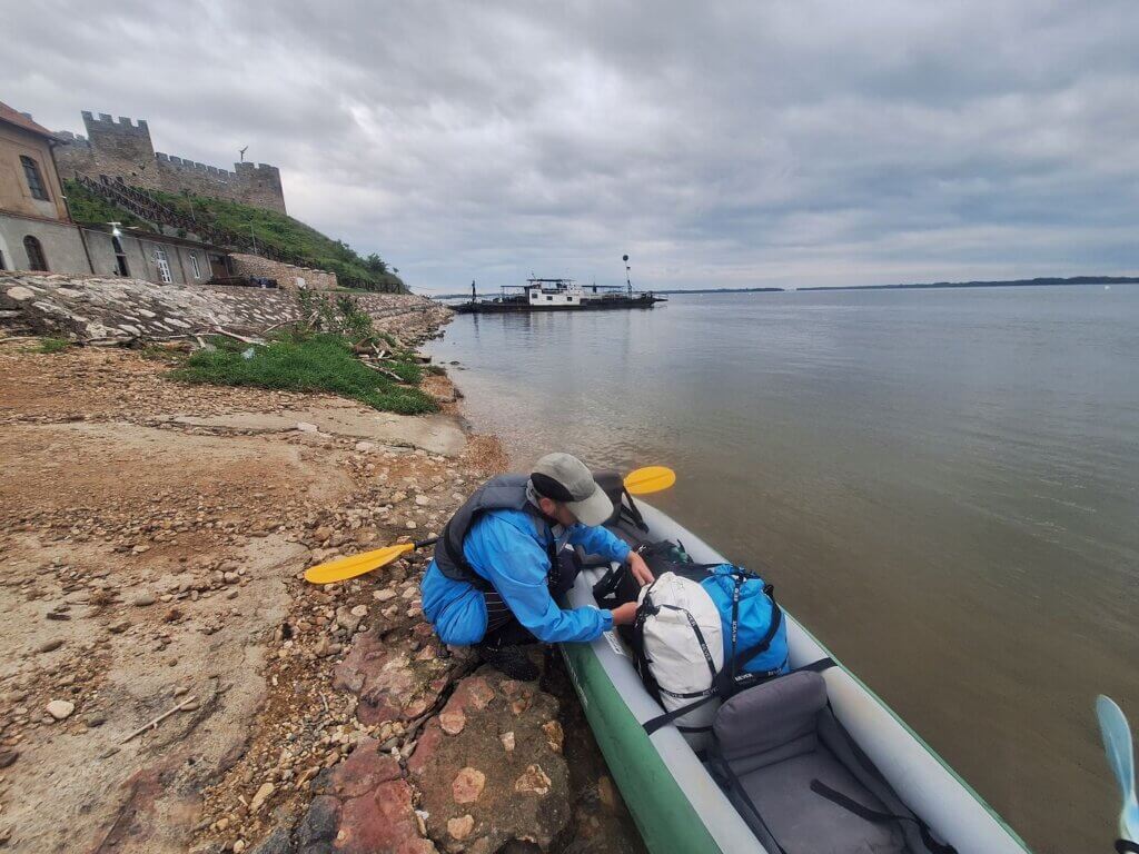 departing Ram kayaking to Golubac Jonas Fortress Zucchini Danube Serbia Romania