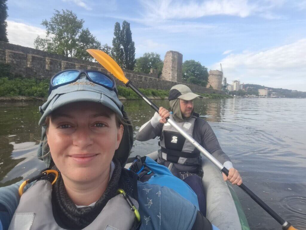 Iris Veldwijk Jonas kayaking Smederevo Fortress Danube