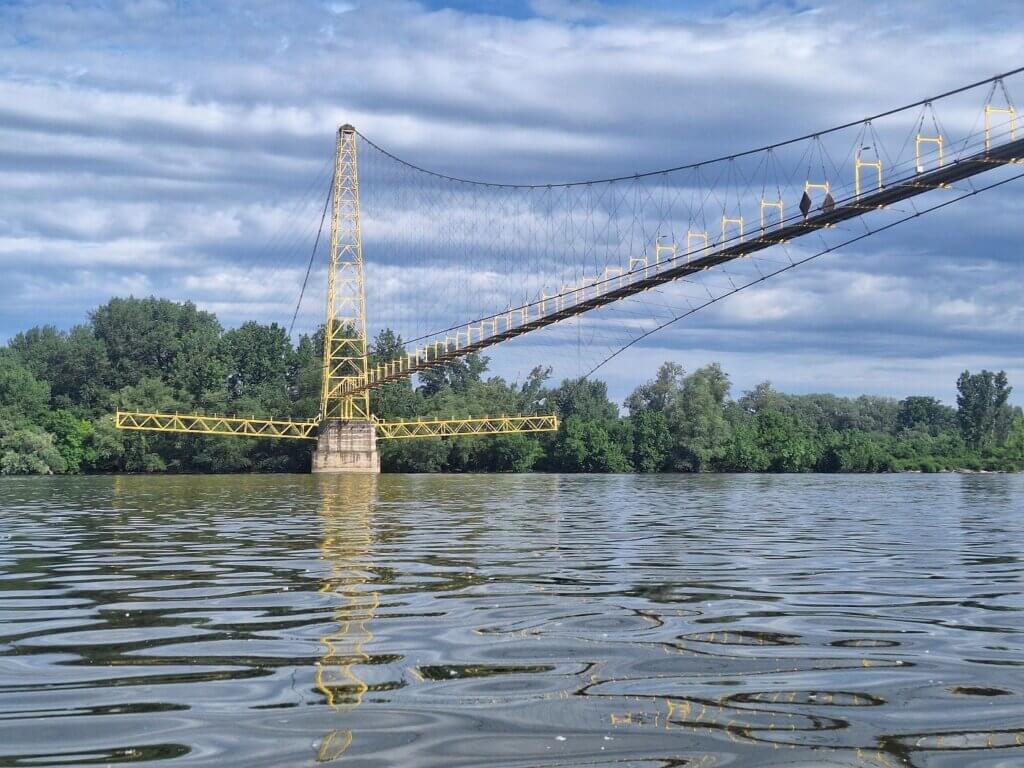 natural gas pipeline bridge crossing the Danube in Smederevo Serbia