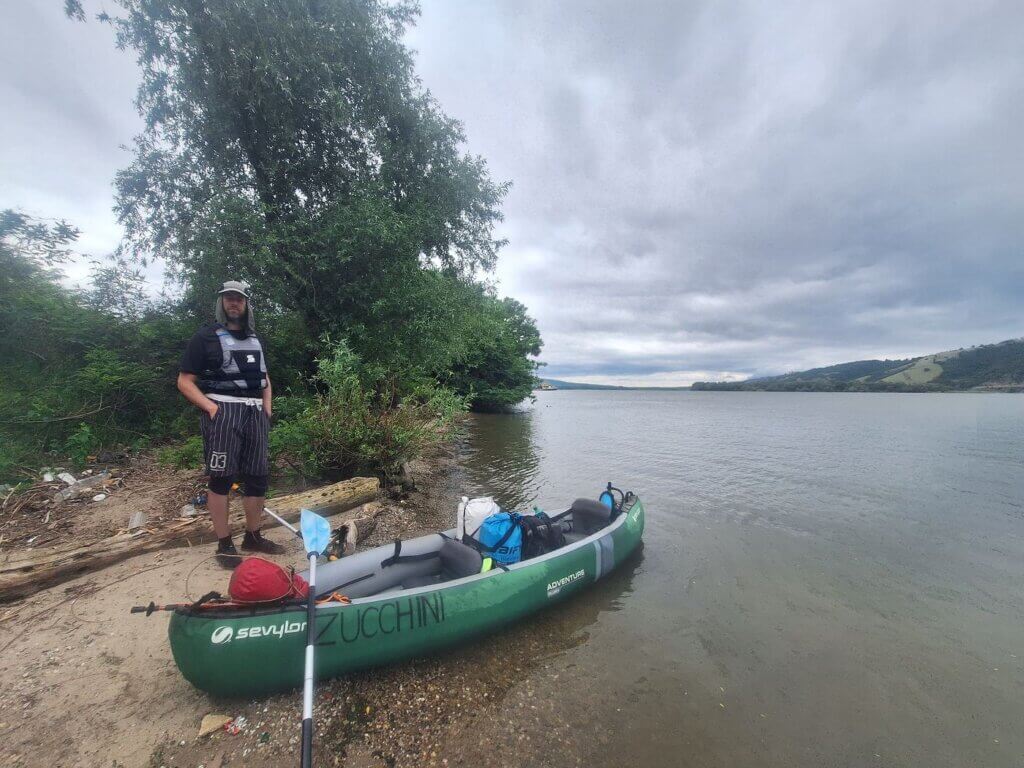 short kayaking break on the Danube near Zatonje Serbia Romania border area Jonas Zucchini