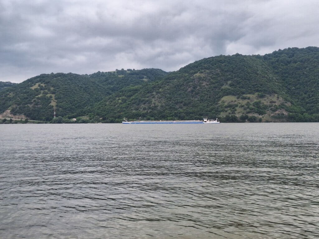 inland shipping ship Danube River Serbia Romania border area Zatonje