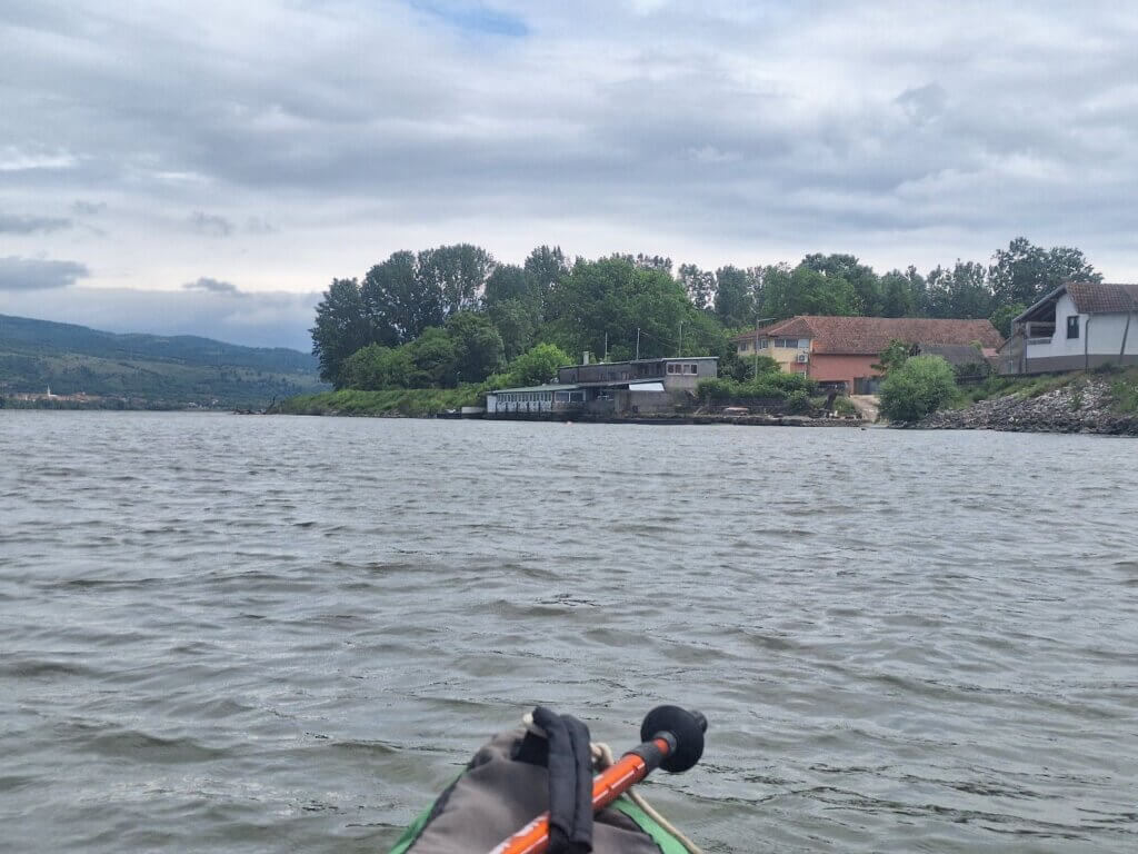 Danube River Pozezeno village fish restaurant Alaske Zore closed May Serbia kayaking break lunch