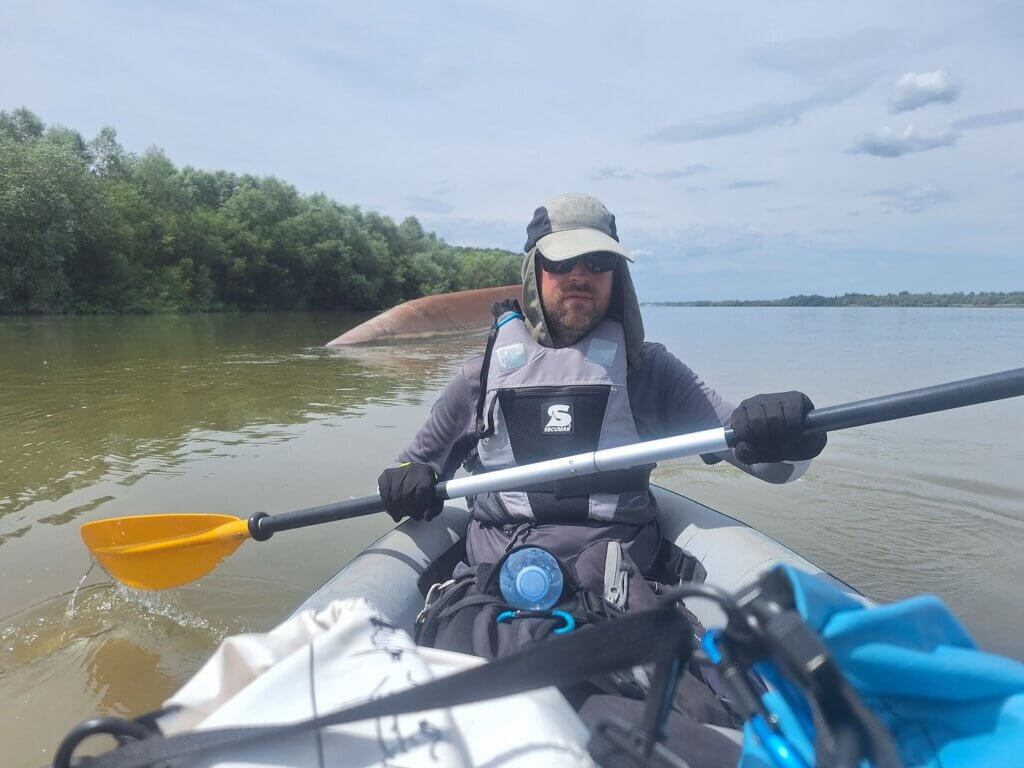 Jonas with sunken barge near Kostolac Serbia