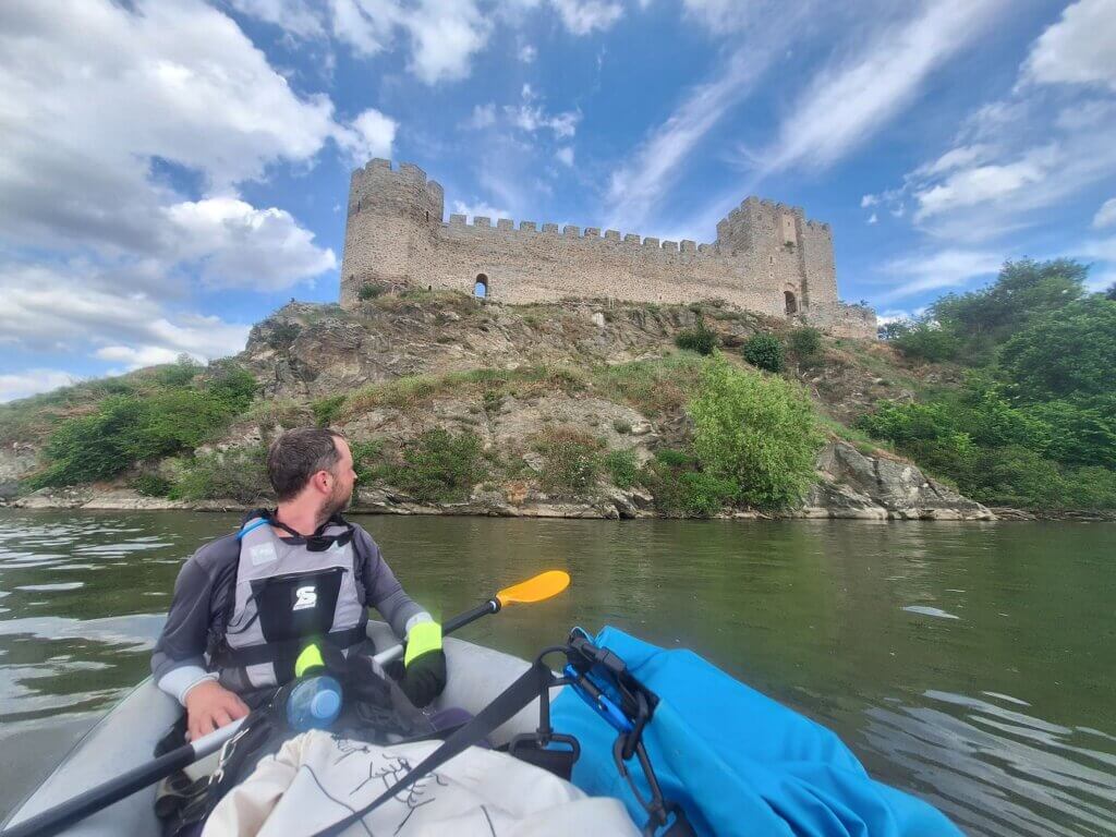 Jonas with Ram fortress kayaking Zucchini to the Black Sea Serbia