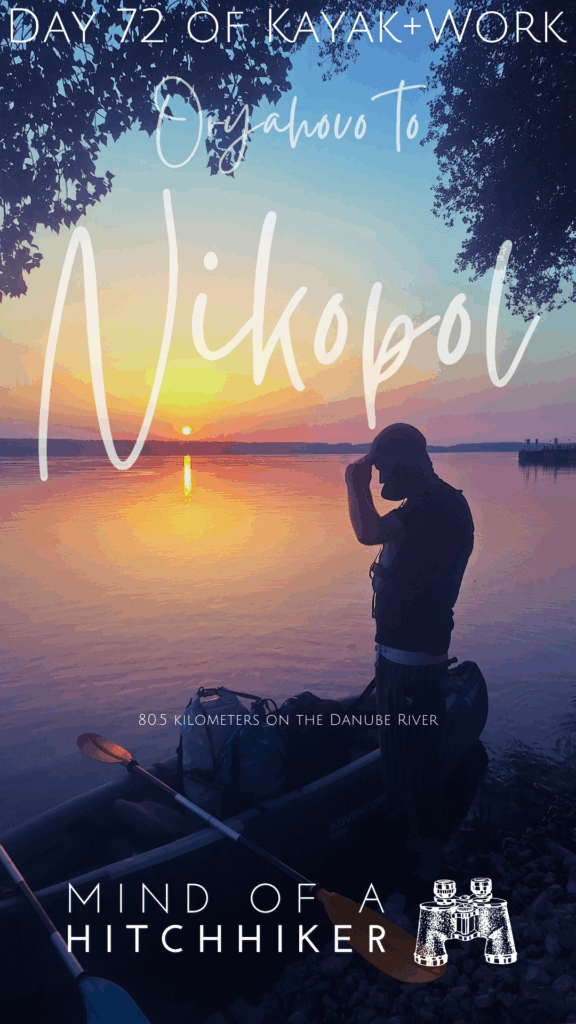 kayak trip day 72 Oryahovo to Nikopol kayaking sunrise Zucchini