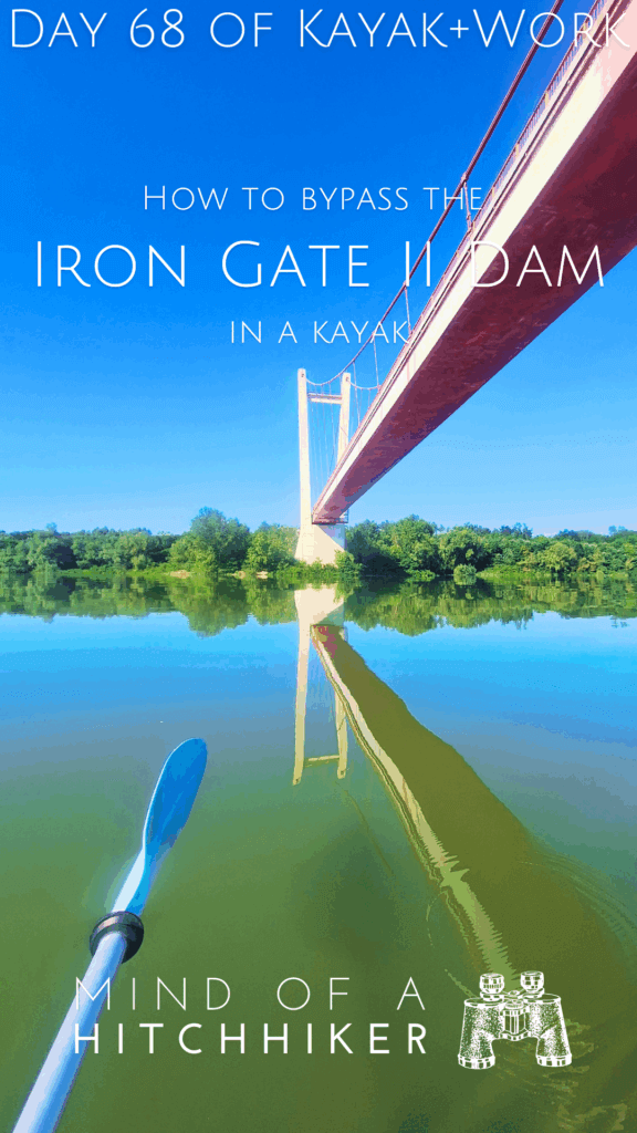 Gogosu Branch bridge Danube River Portile de Fier Iron Gate II dam Ostrovul Mare island Romania kayak