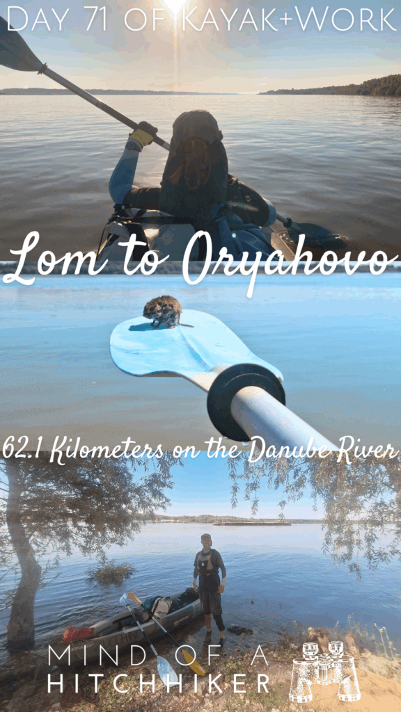 pin collage kayak+work day 71 Lom to Oryahovo kayaking Danube rescue mouse