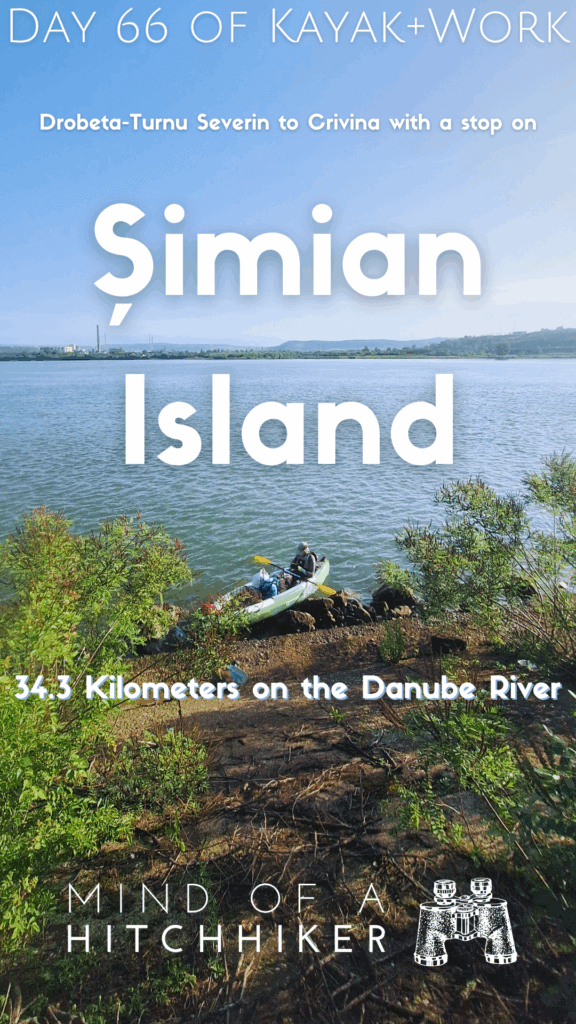 paddling pin Simian Island Romania Danube River near Drobeta-Turnu Severin