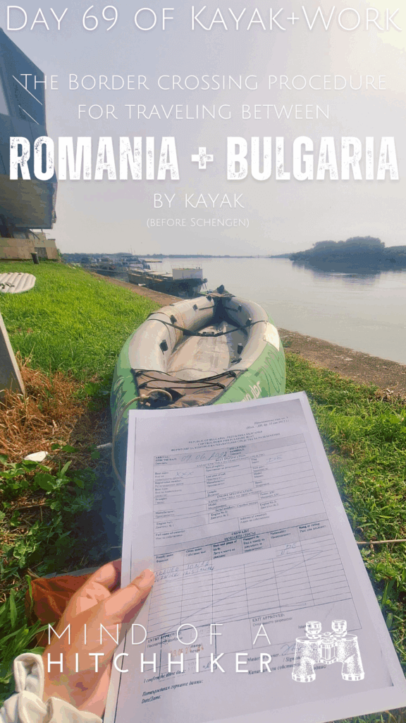 kayaking from Calafat Romania to Vidin Bulgaria Danube River immigration ship manifest border crossing legal entry EU Schengen