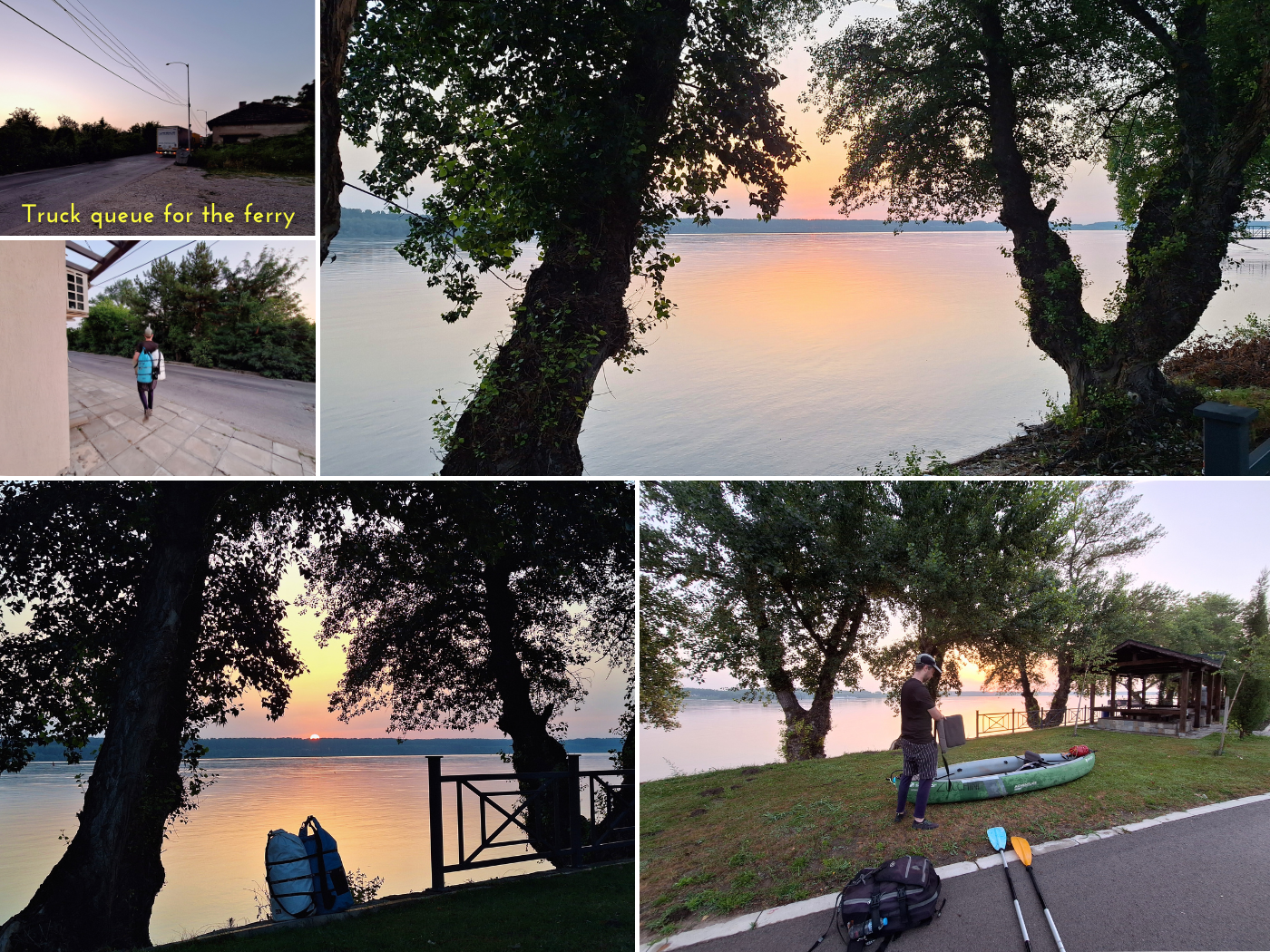 kayak trip day 72 Danube Oryahovo to Nikopol Bulgaria ferry crossing pumping up Zucchini