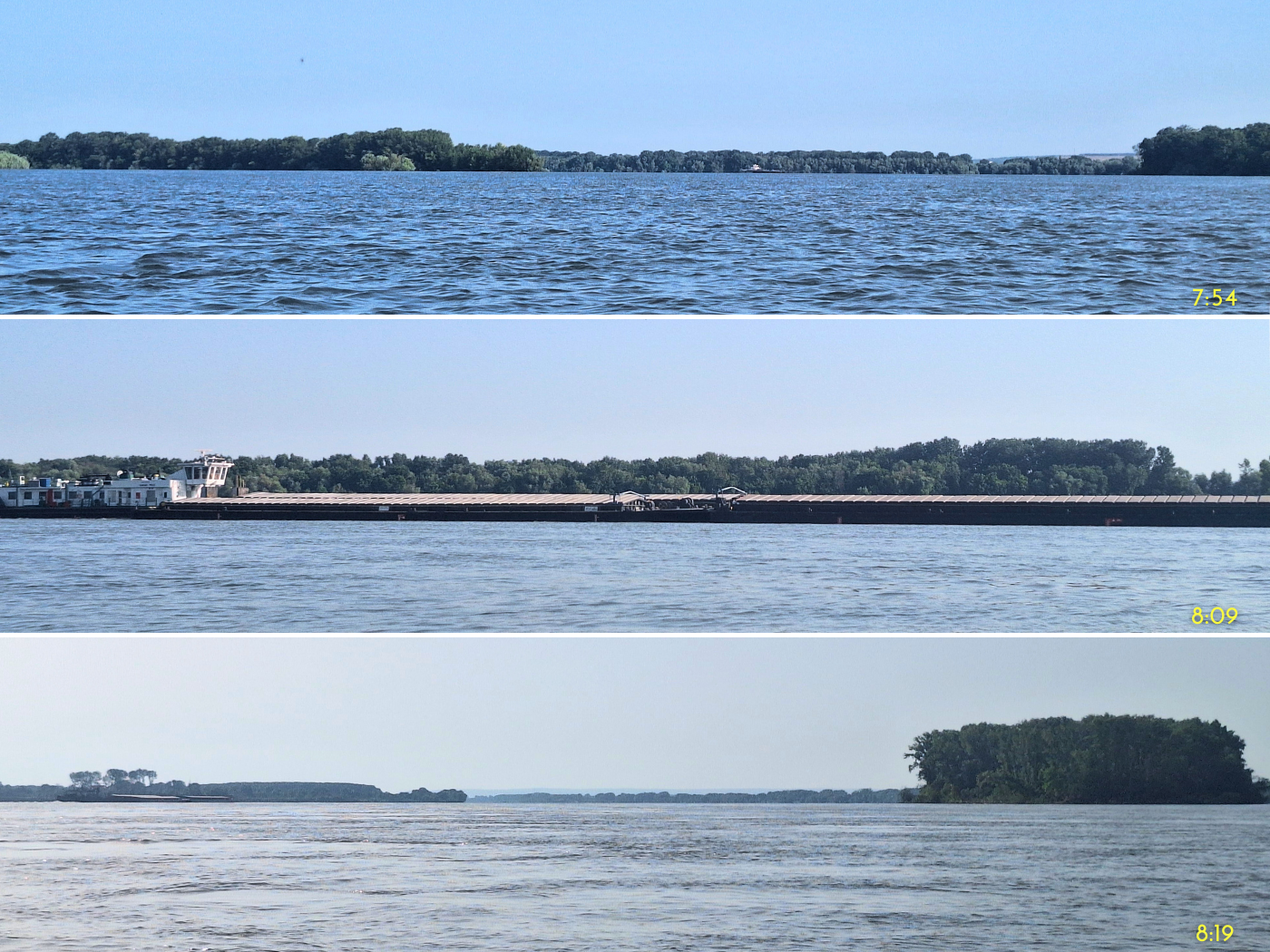 collage weaving islands Persina nature park Svishtov Belene lowlands Danube river island Bulgaria travel shipping lane cargo inland ship