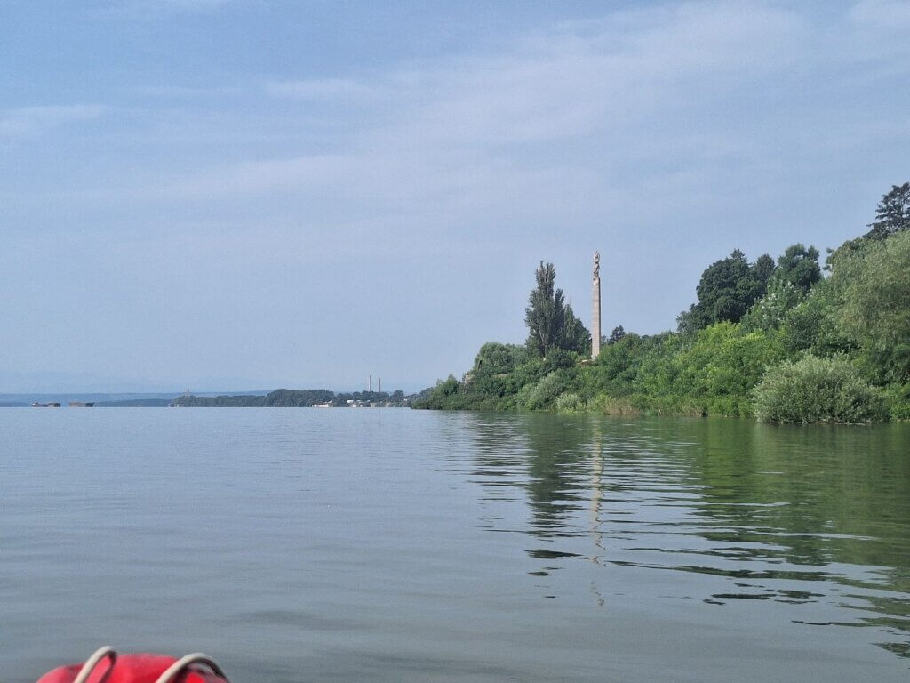 Freedom monument Vidin Bulgaria Danube River kayaking from Romania Calafat