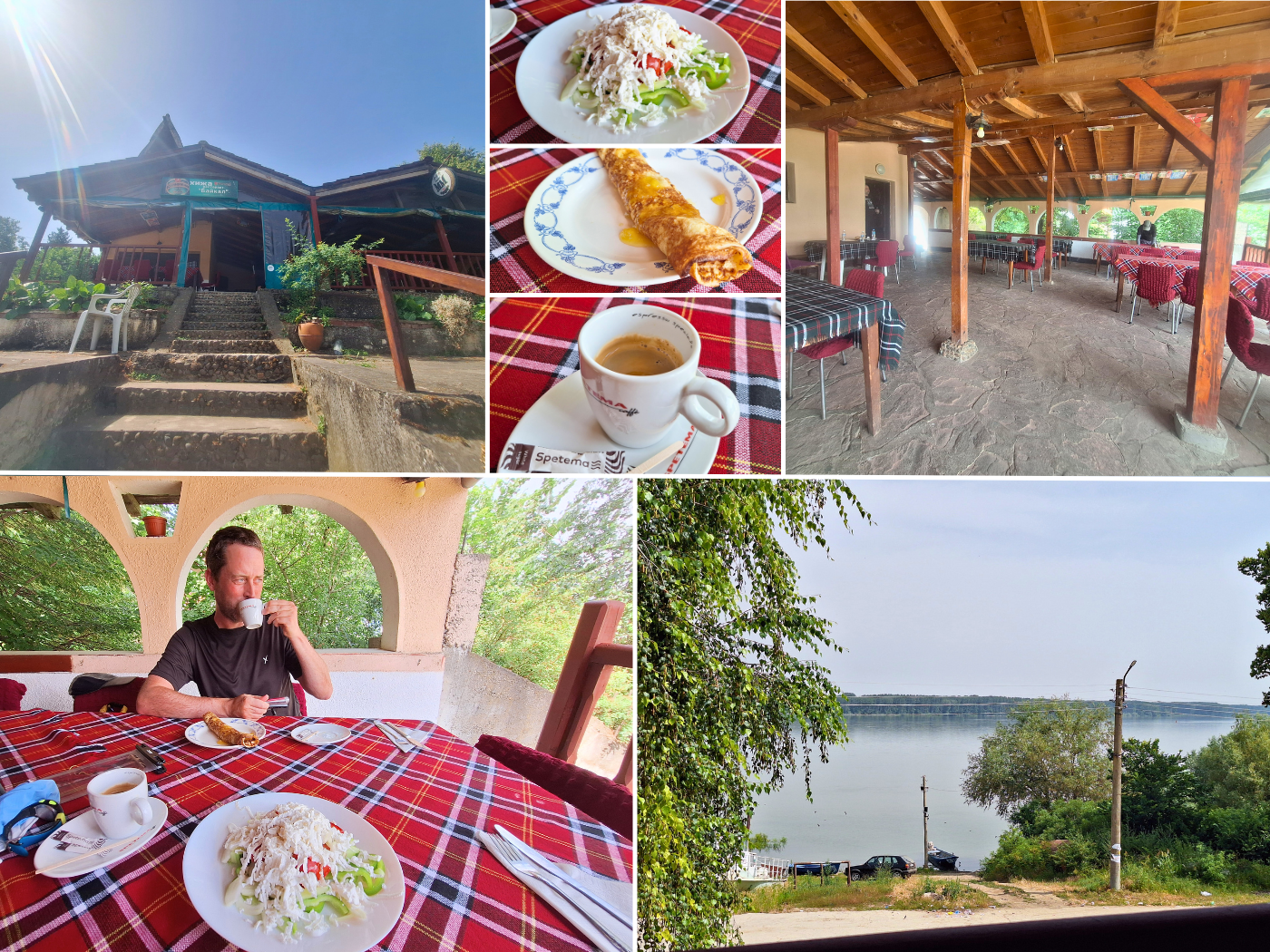 Restaurant Chalet Baikal in Bulgaria village on the Danube River lunch pancake shopska salata excellent coffee espresso