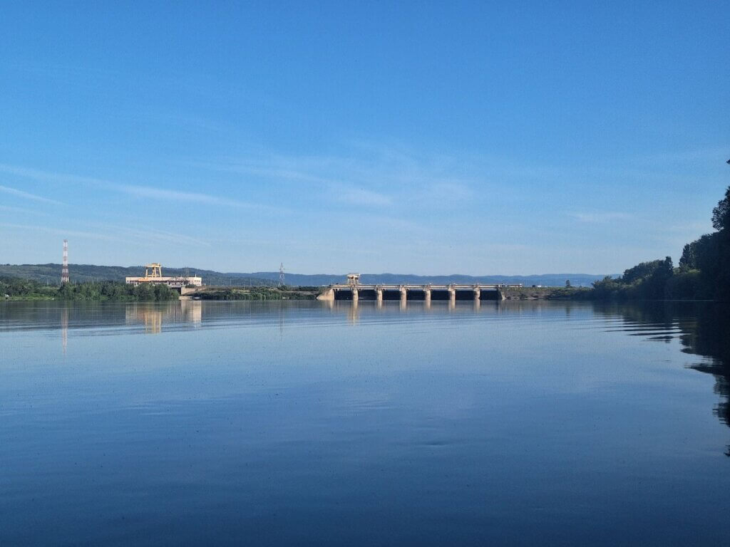 hydroelectric power plant Gogosu Branch Danube downstream dam spillways Comoara Istrului Romania