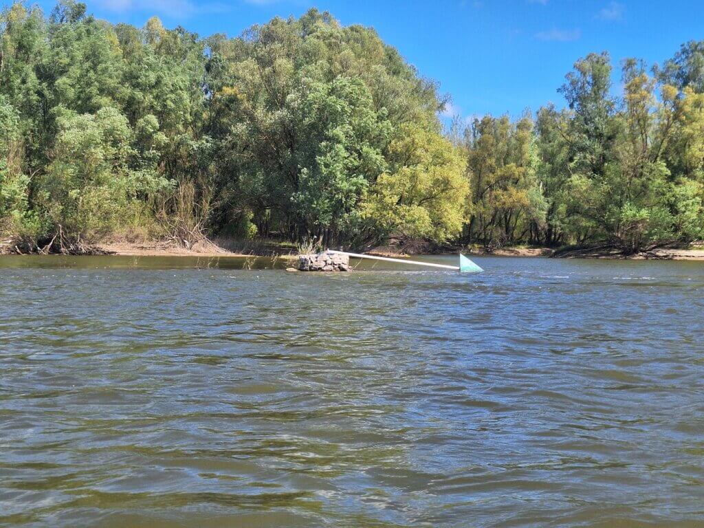 lateral green buoy Danube river inland shipping fallen over infrastructure rivers Europe