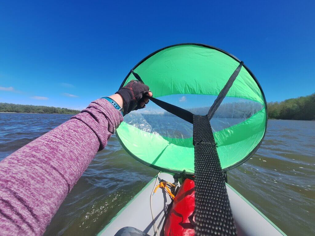 kayak sailing the Danube river from Apatin Serbia to Erdut Croatia first person view inflatable Zucchini