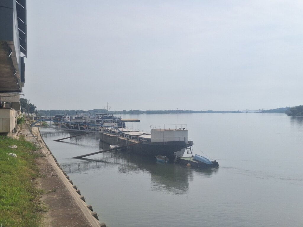 Rechna Gara landing spot mooring for cruise ships Danube River Vidin Bulgaria