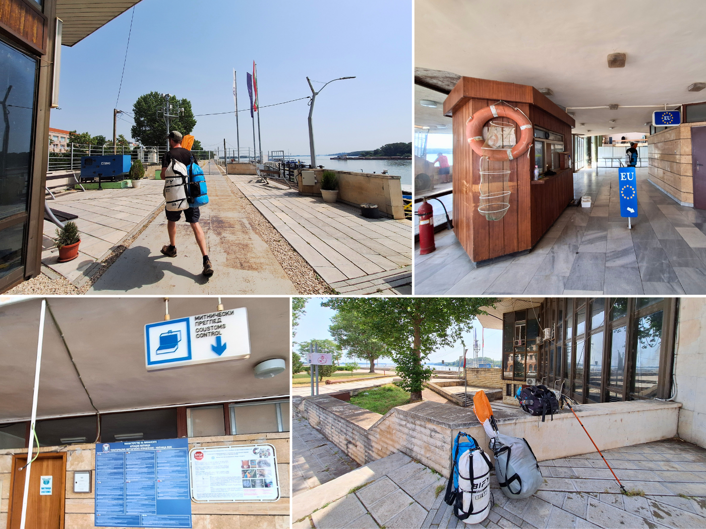 going through customs immigration Vidin Bulgaria Rechna Gara water station Danube River EU Schengen passport kayak ship manifest crew list