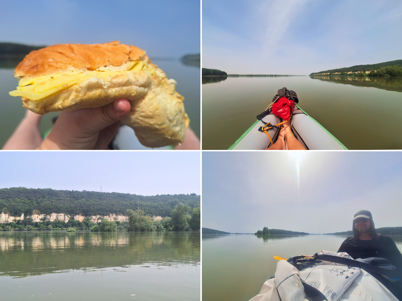 Calnovat river Island Romania shortcut sandwich heatwave kayaking day Danube River Nikopol Turnu Magurele chalk cliffs