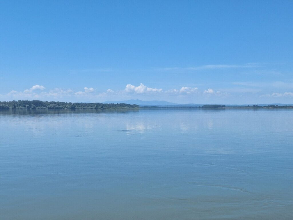 Deli Jovan mountain Serbia as seen from Danube River Garla Mare Insula Romania Bulgaria border area
