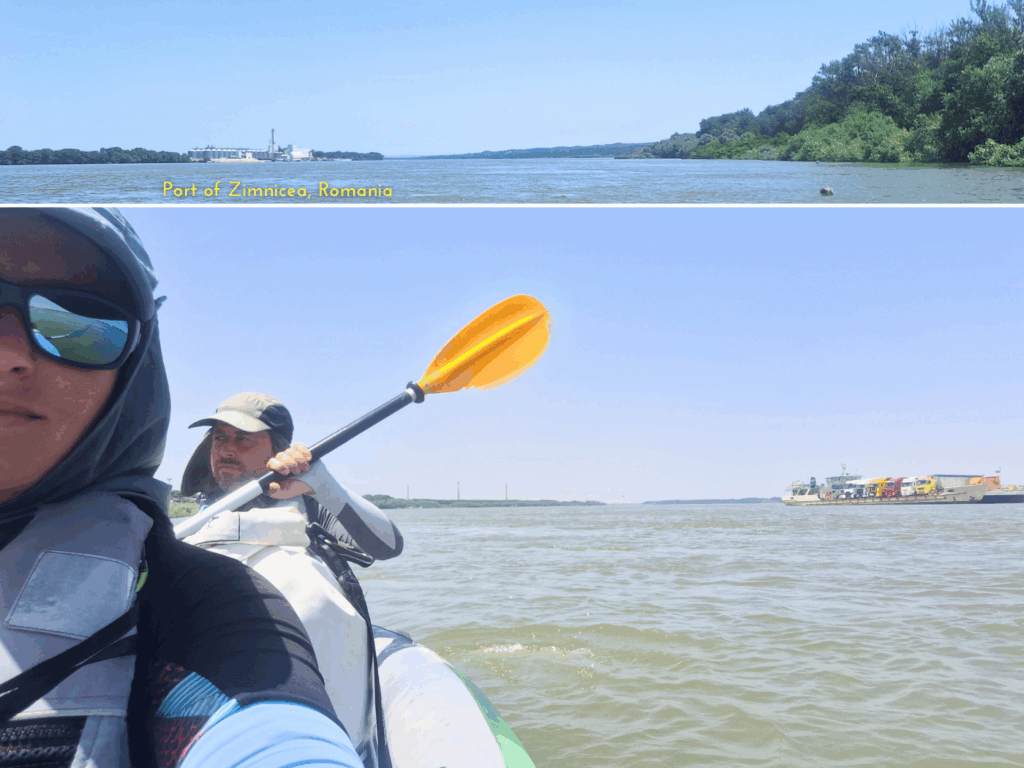port of Zimnicea Romania Svishtov ferry Bulgaria kayaking followed danger Danube River