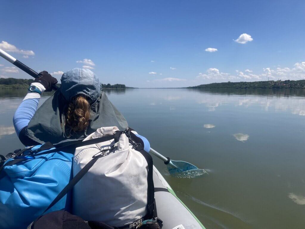 Iris Veldwijk kayaking Novo Selo Bulgaria Florentin Vidin region North Bulgaria Danube River Romania