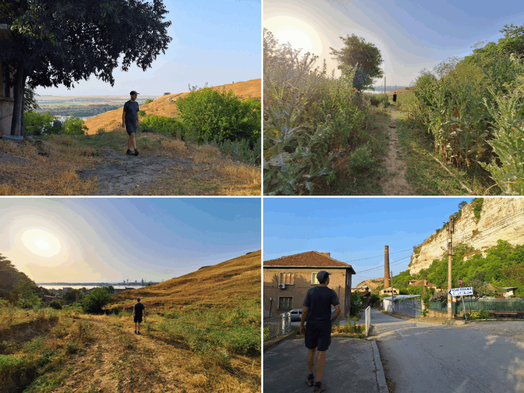 off day kayak trip Nikopol Bulgaria field hills chalk cliffs descent hike summer 2024