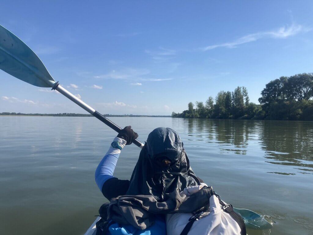 Iris Veldwijk kayaking Koshava Island Bulgaria Danube River Calafat Romania paddling