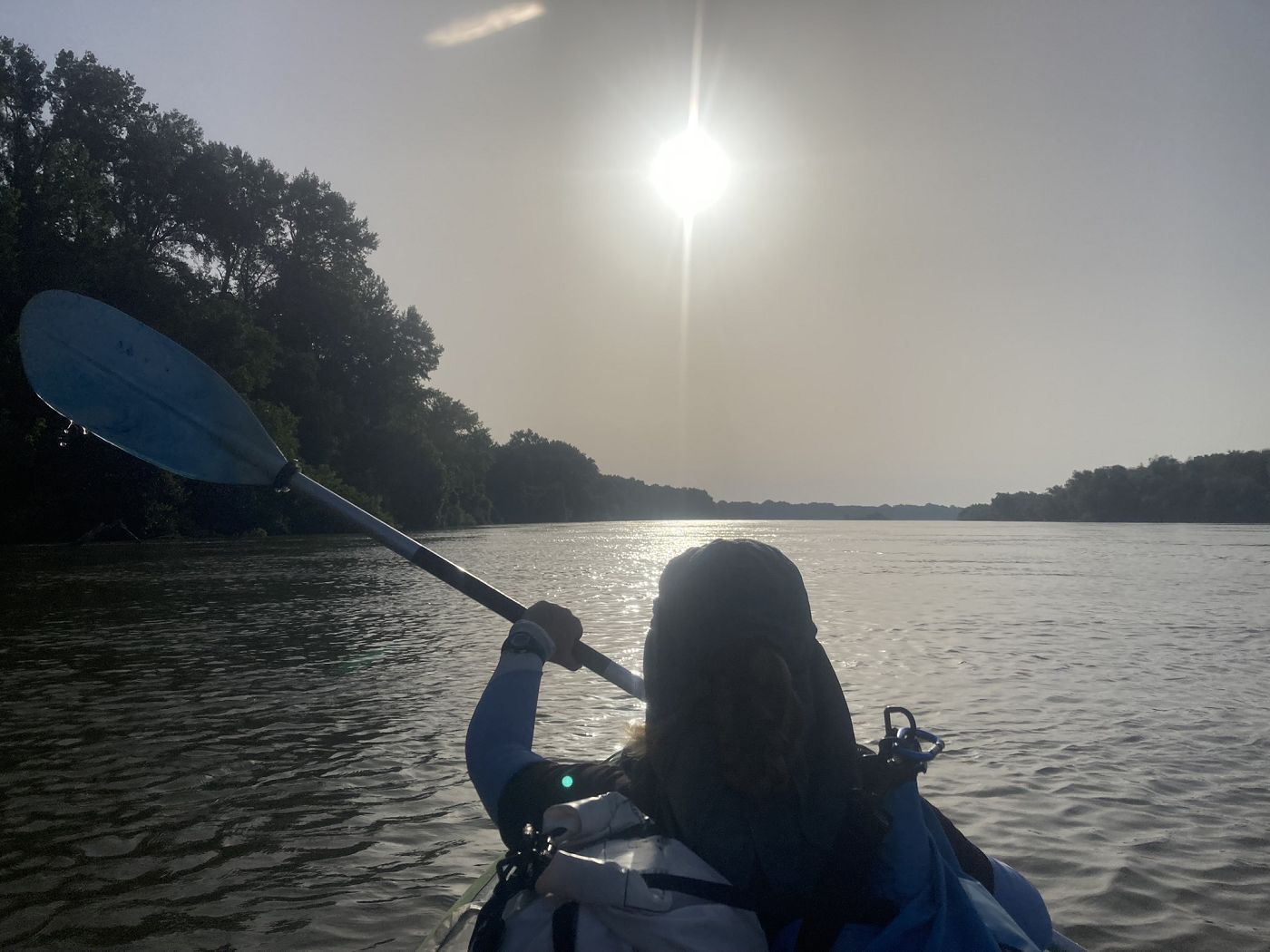 Iris Veldwijk kayaking Danube river day 73 Nikopol to Svishtov weaving islands Bulgaria sunrise morning