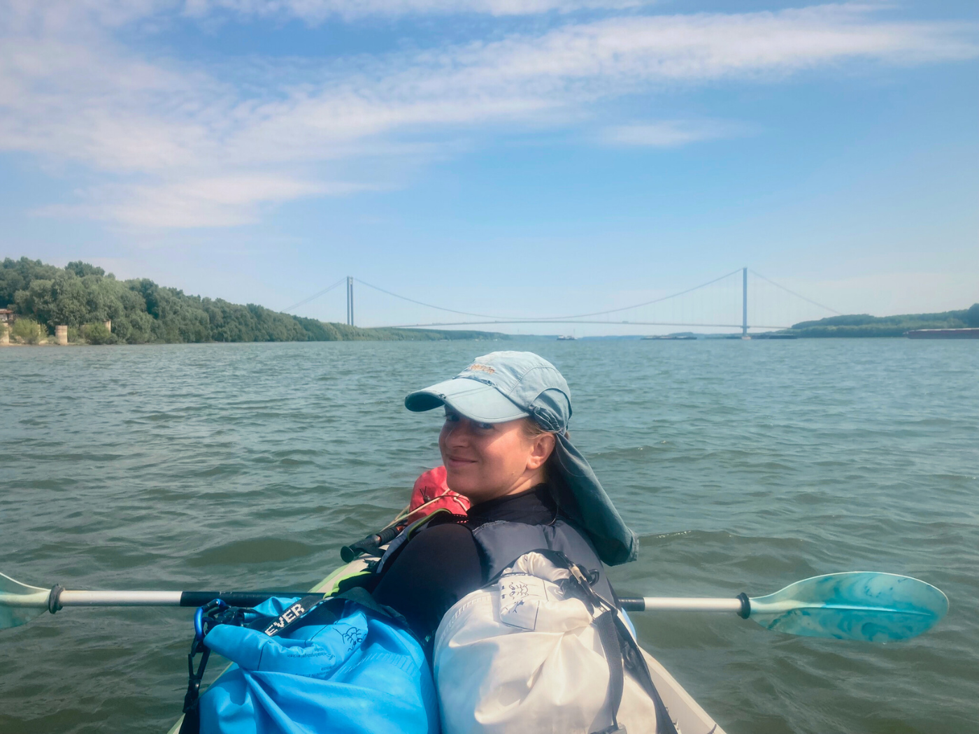 featured photo kayak trip day 82 Brăila to Galați Romania last bridge across the Danube River maritime sector