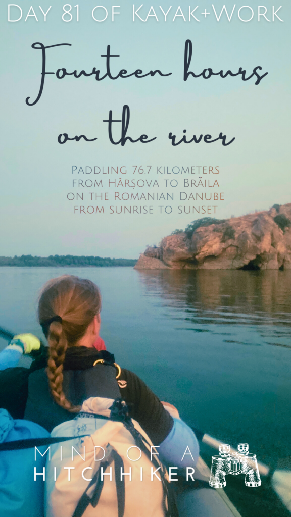 pin kayak trip day 81 Harsova to Braila Danube kayaking cliffs Romania