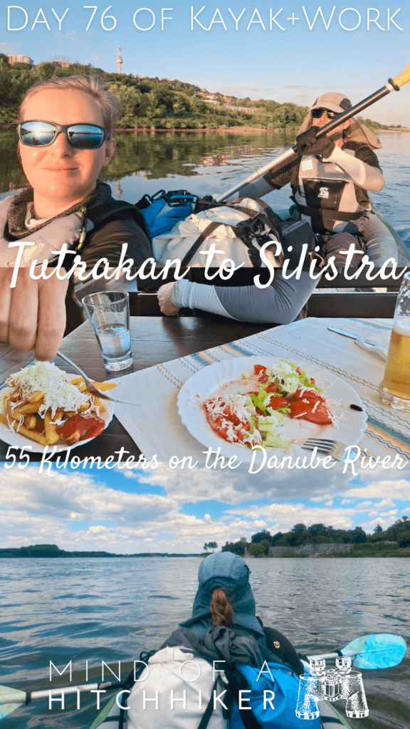 pin kayak trip day 76 collage Tutrakan to Silistra lunch break Vetren Balkan Bulgaria Romania Danube river