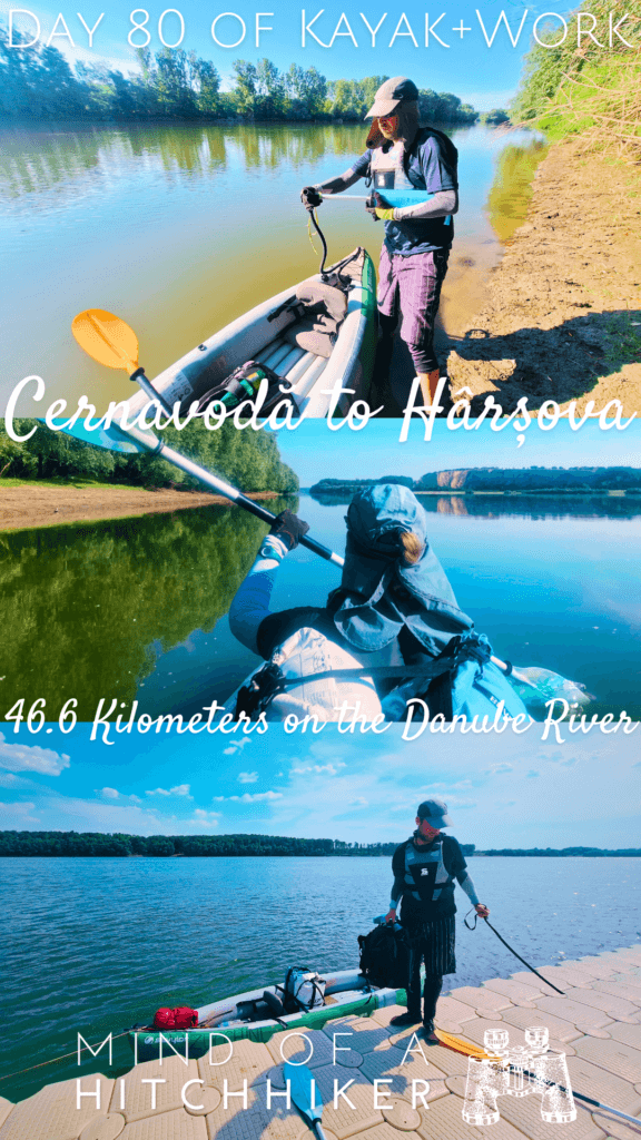 pin collage day 80 kayak trip lower Danube River Romania Cernavodă to Hârșova Dobruja