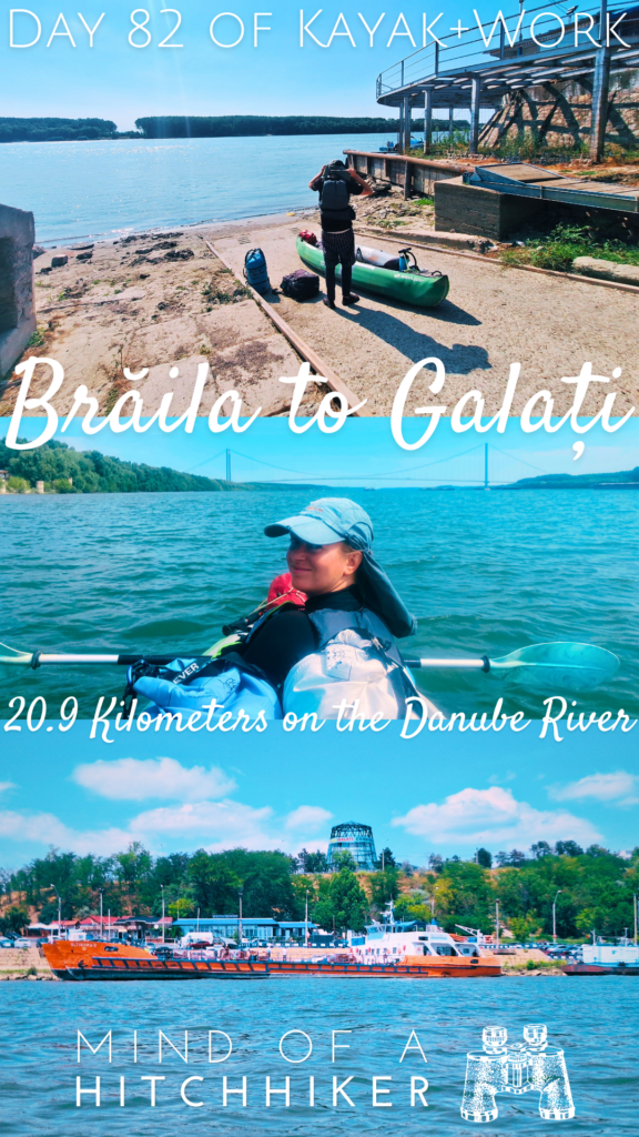 collage pin kayak trip day 82 Braila to Galati Romania Danube river ferries bridge