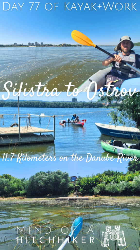 collage pin day 77 Danube River kayaking to the Black Sea Silistra Bulgaria to Chiciu Calarasi Ostrov Romania