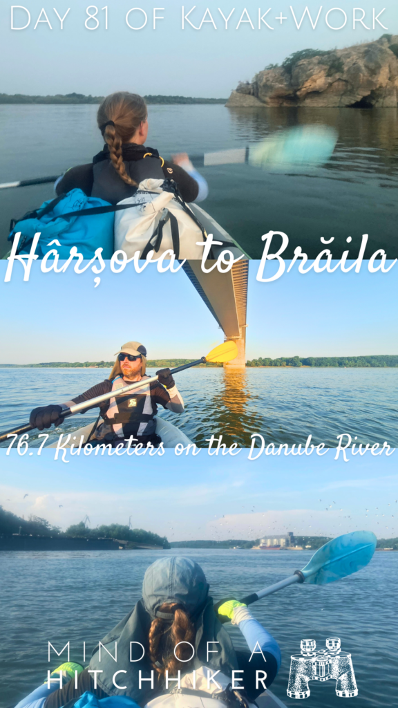 pin kayak trip day 81 Harsova to braila collage cliffs Giurgeni Vadu Oii bridge paddling river islands Romania