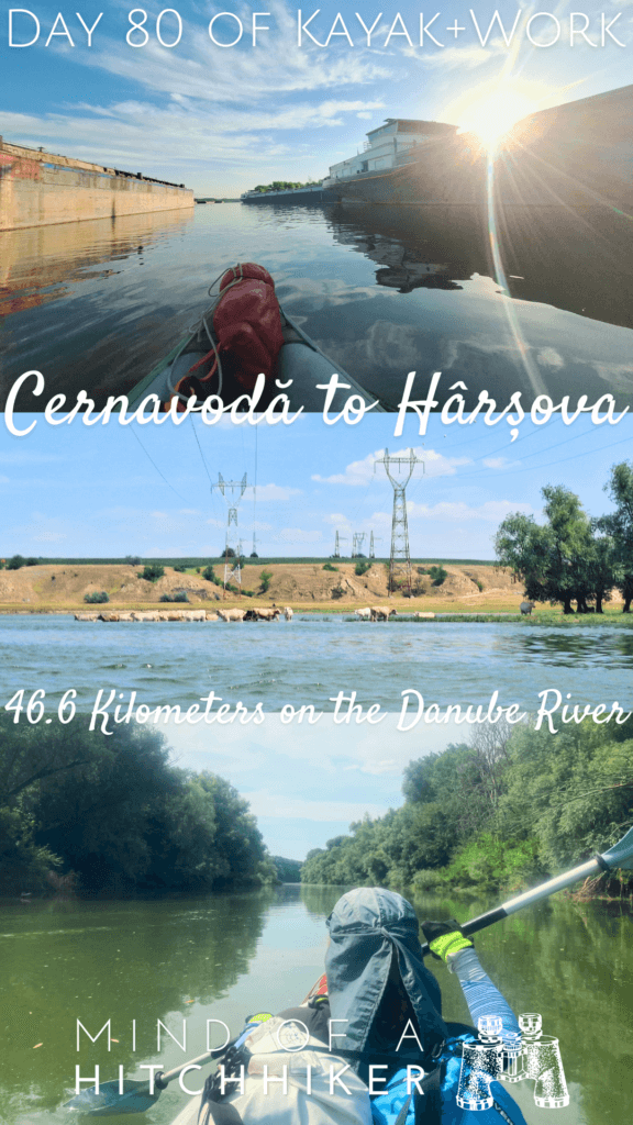 pin collage day 80 kayak trip lower Danube River Romania Cernavodă to Hârșova Dobruja