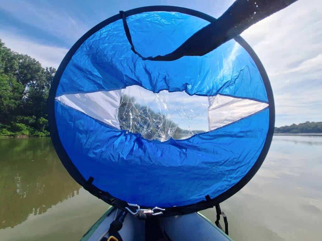 POV kayak sail Danube river Ruse to Tutrakan Bulgaria too little tailwind