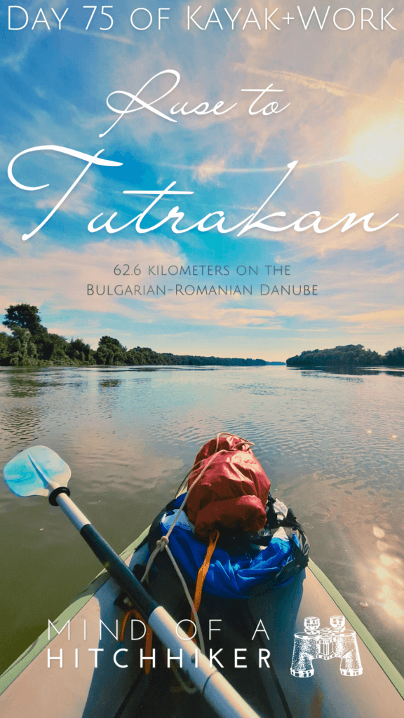 pin kayaking aleko taban branch Danube river calm waters Day 75 Ruse to Tutrakan