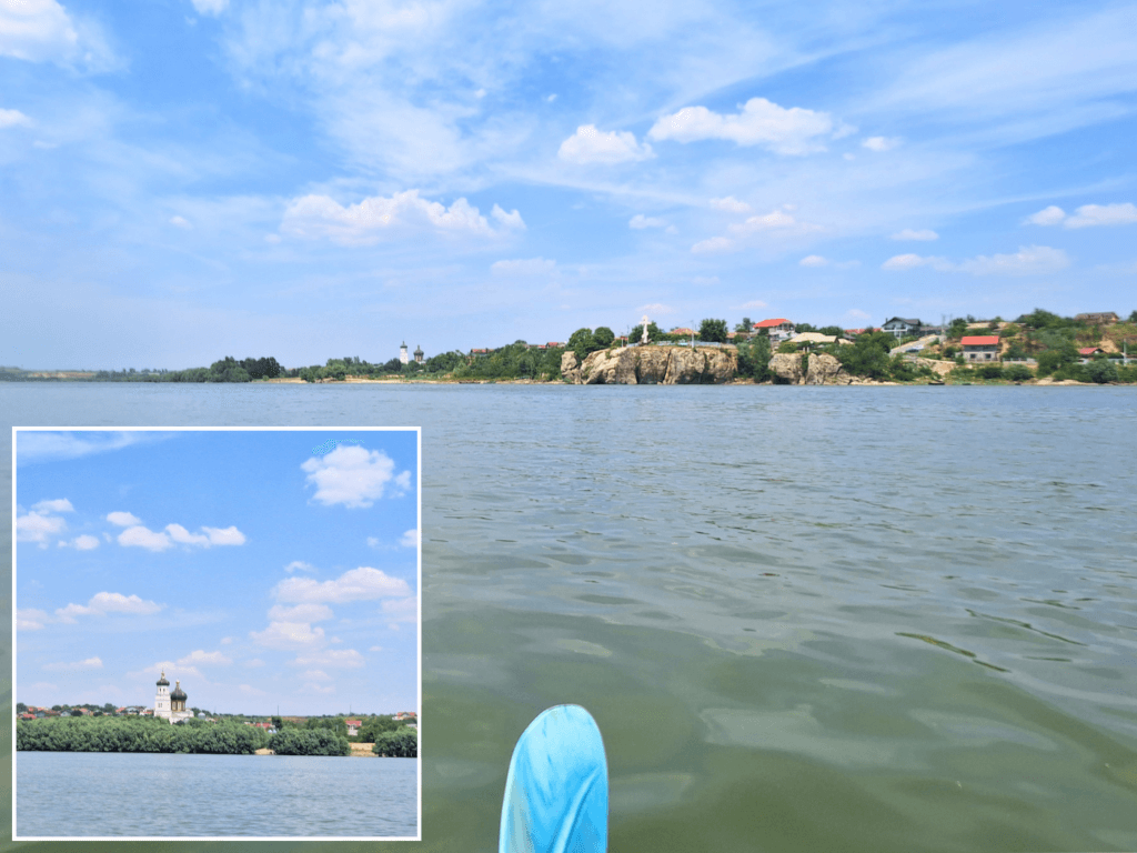 Village of Ghindaresti Romania Constanta County Dobruja Monumentul Crucii war memorial Orthodox cross cliffs diving fishing Biserica ortodoxă de rit vechi Inaltarea Domnului