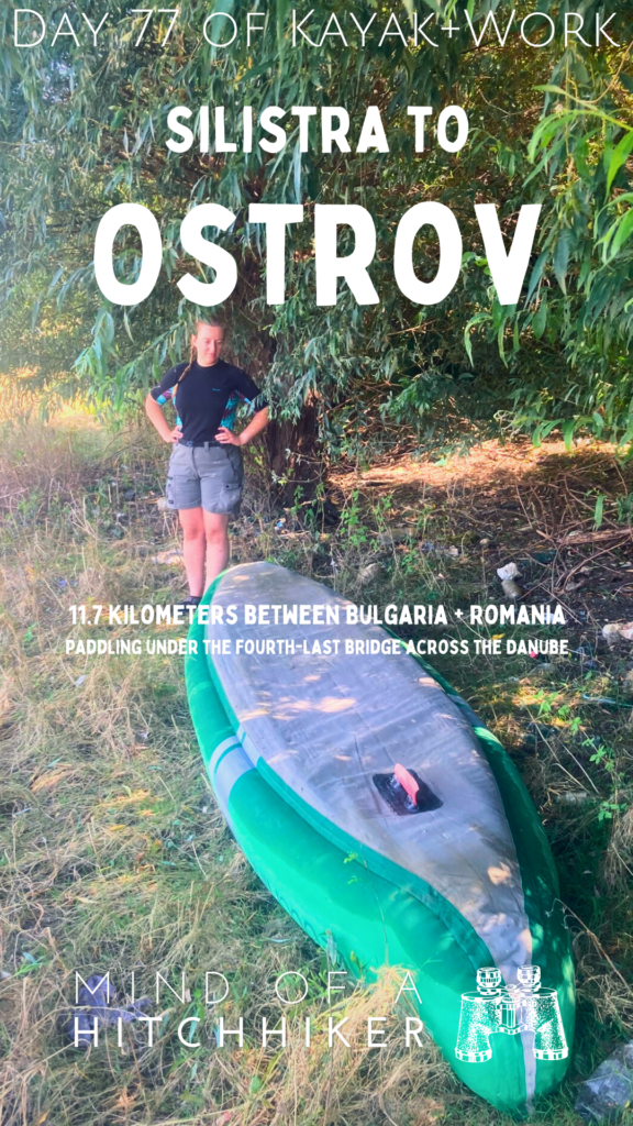pin day 77 kayaking Silistra Bulgaria to Ostrov Romania Chiciu border crossing passport port authority Danube River