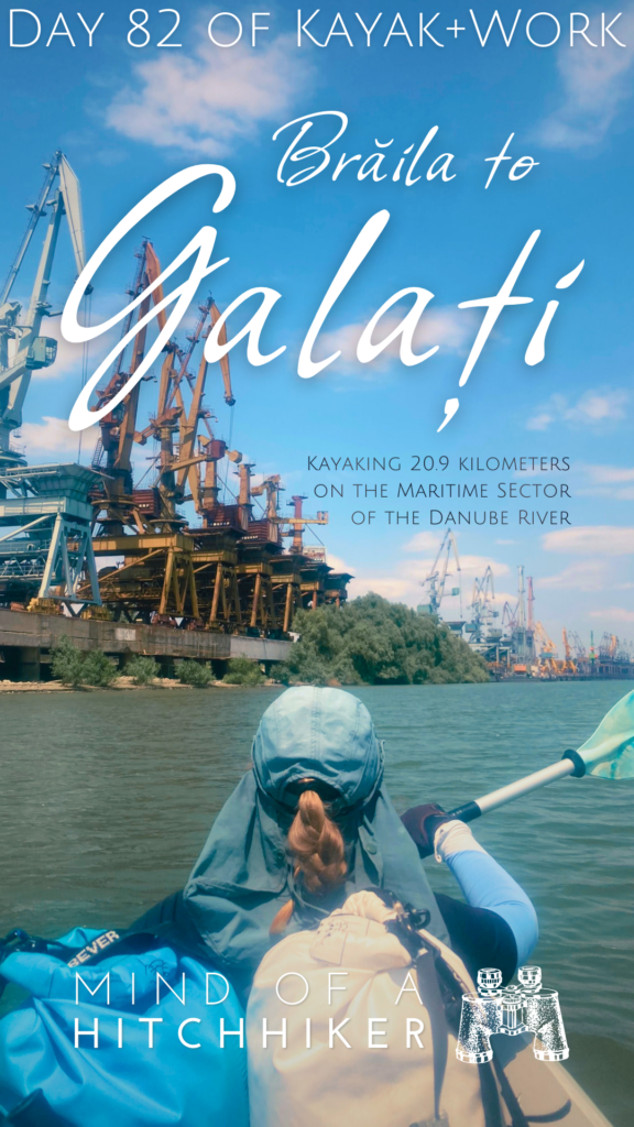 kayaking port of Galati Romania Danube River cranes