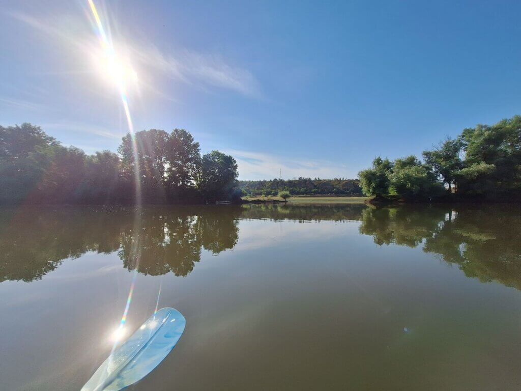gap between Ostrovul Chici and Ostrovul Lung Romania Danube kayaking Seimeni Constanta county Dobruja