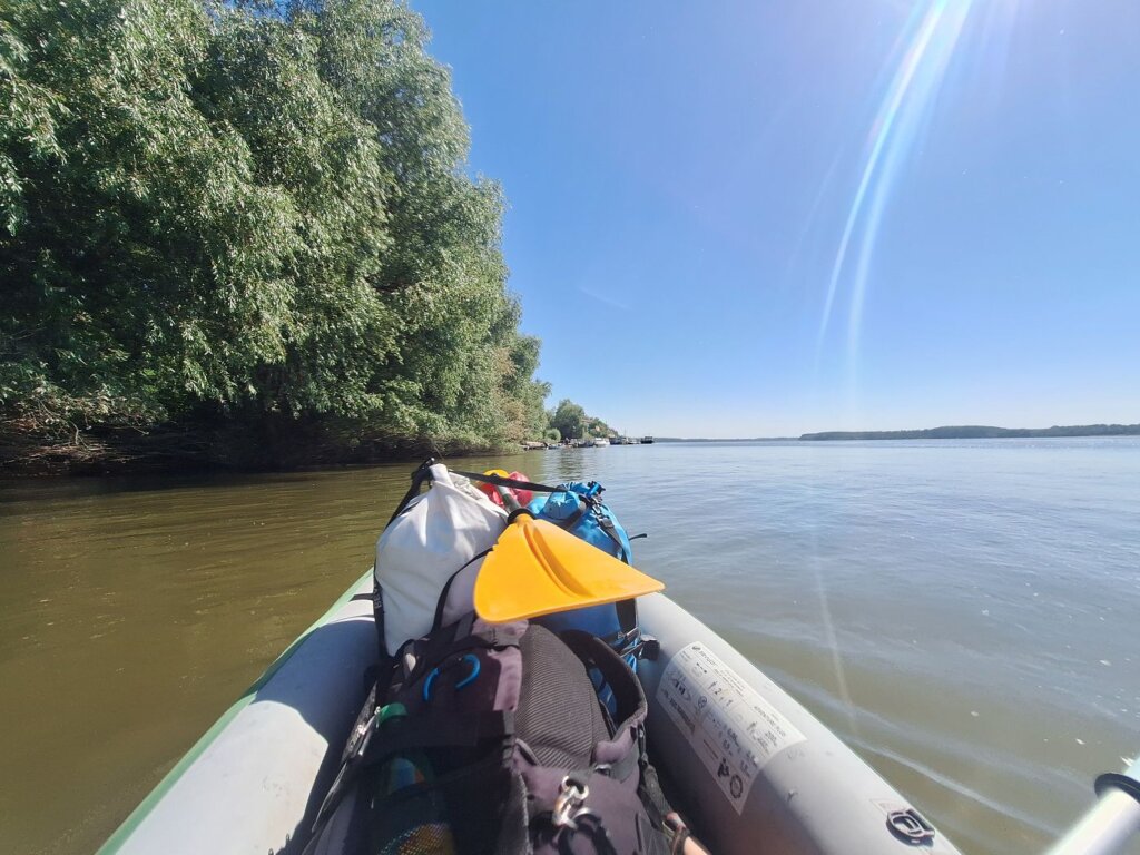 Iris Veldwijk boat kayak point of view solo paddling inflatable kayak customs immigration Romania Chiciu Calarasi