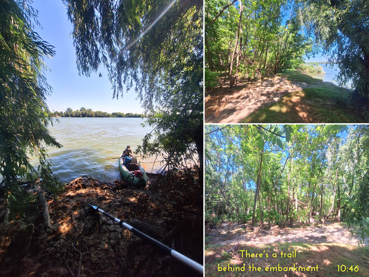 landing break at the Tulcea Branch split Danube River Romania pause willows kayaking to the Black Sea