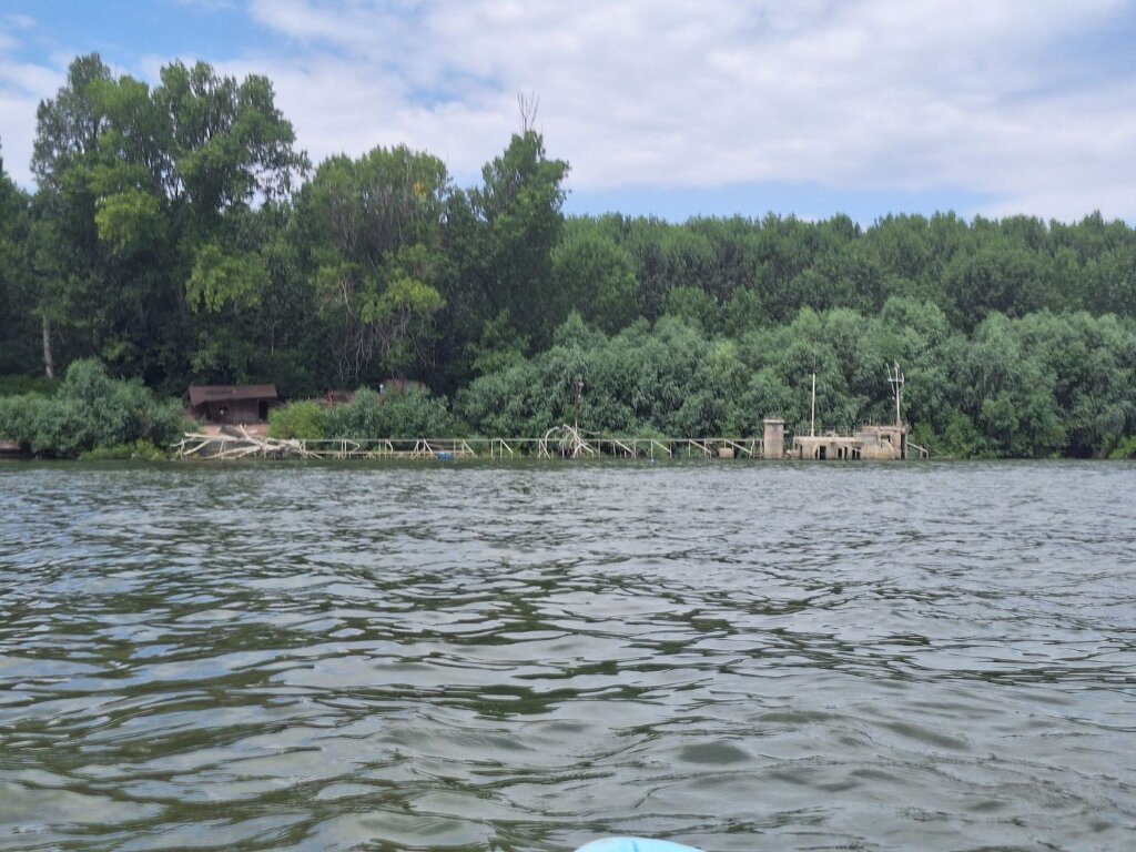 sunken barge ship Danube River shipwreck between Braila Bridge and Galati strange sight