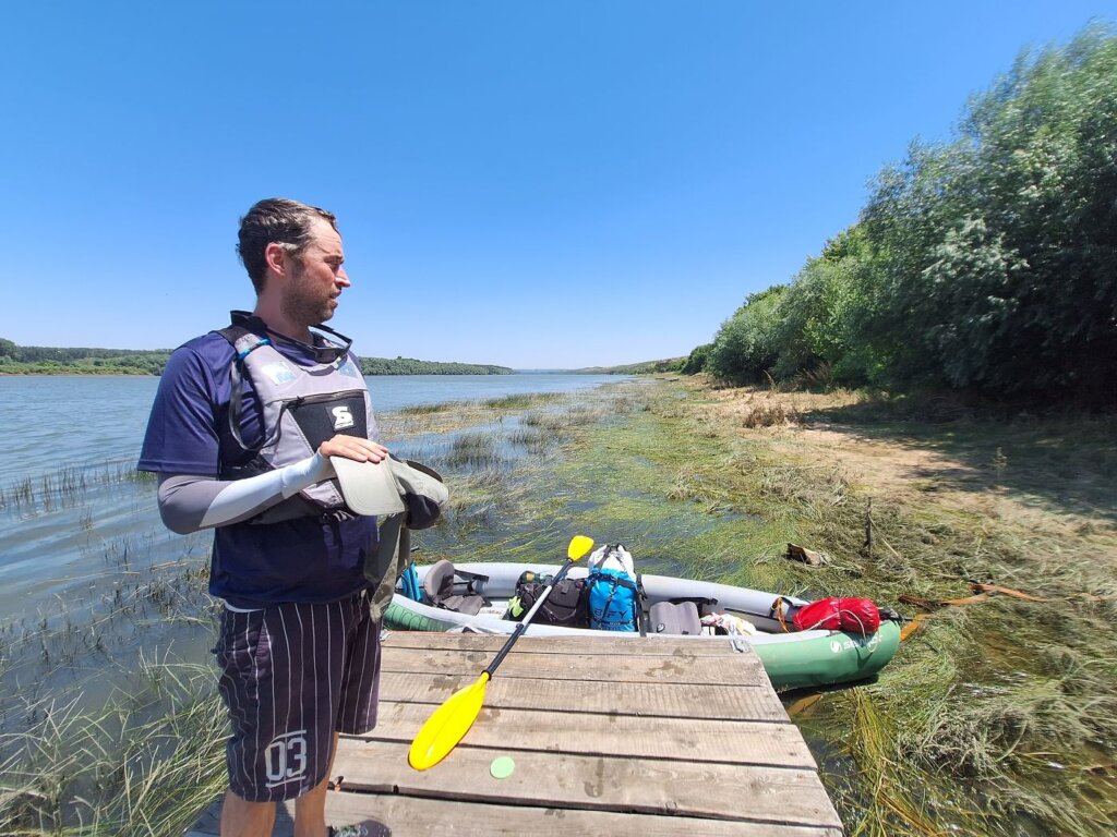 end of day 77 kayak and work Danube trip Silistra Bulgaria to Chiciu Calarasi Muntenia Ostrov Constanta Romania