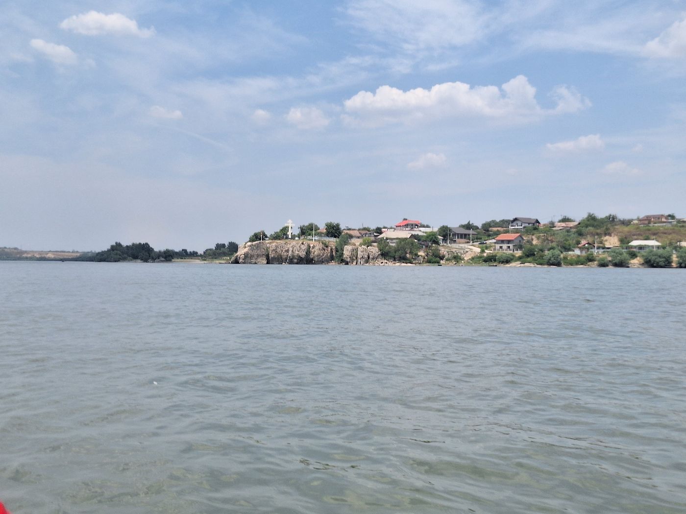 13 56 Danube kayak trip village Ghindaresti Romania Constanta County Dobruja Orthodox cross church religion Christianity