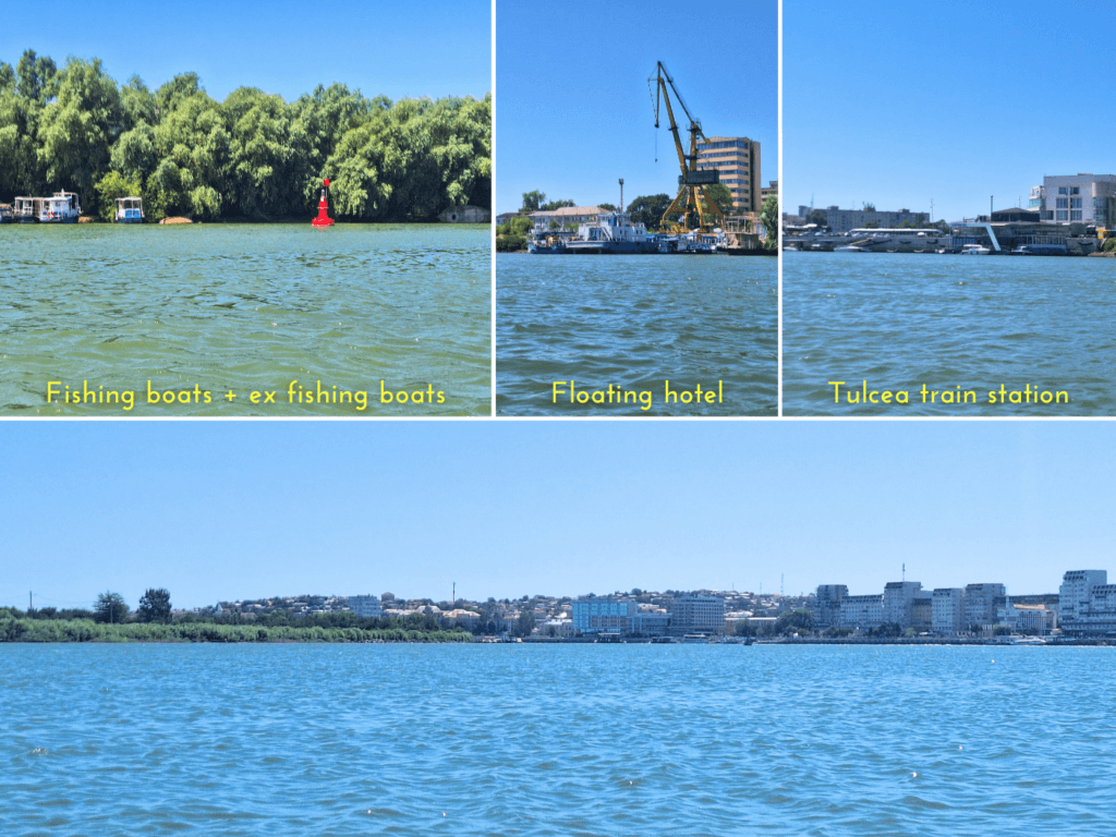 impressions of Tulcea from the Danube River kayaking sunken fishing boats train station floating hotels river bend Tudor Vladimirescu